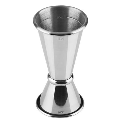 GGM Gastro (6 pcs) Cocktail Jigger - Stainless Steel - 20ml & 40ml - with internal fill lines 10ml & 30ml - CE marked