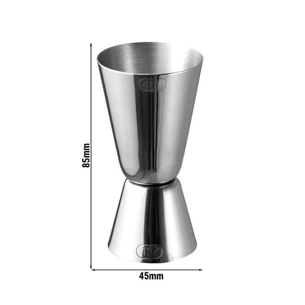 GGM Gastro (6 pcs) Cocktail Jigger - Stainless Steel - 25ml & 50ml - external volume markings - CE marked