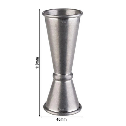 GGM Gastro (6 pcs) Cocktail Jigger - Stainless Steel - 25ml & 50ml - with internal fill lines 15ml & 35ml - CE marked