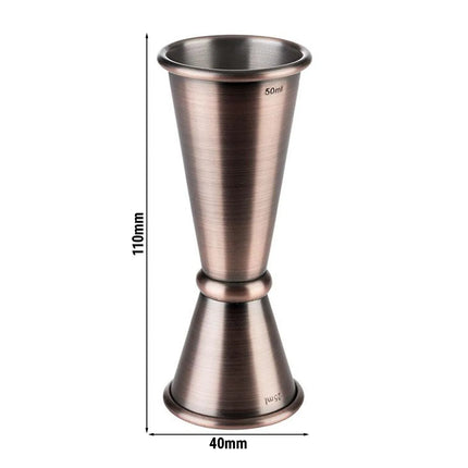 GGM Gastro (6 pcs) Cocktail Jigger - Stainless Steel - 25ml & 50ml - with internal fill lines 15ml & 35ml - CE marked