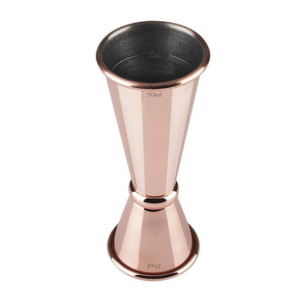 GGM Gastro (6 pcs) Cocktail Jigger - Stainless Steel - 25ml & 50ml - with internal fill lines 15ml & 35ml - CE marked