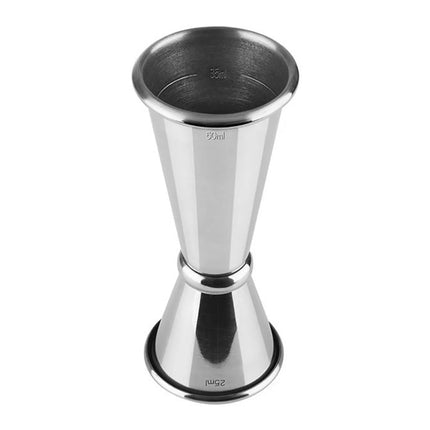 GGM Gastro (6 pcs) Cocktail Jigger - Stainless Steel - 25ml & 50ml - with internal fill lines 15ml & 35ml - CE marked