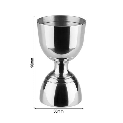 GGM Gastro (6 pcs) Cocktail Jigger - Stainless Steel - 30ml & 60ml - with internal fill lines 10ml/15ml/20ml & 40ml - CE marked