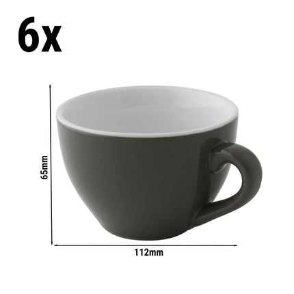 GGM Gastro (6 pcs) COLORS | Cappuccino Cup Colors - 180ml - Grey