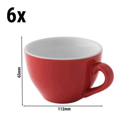 GGM Gastro (6 pcs) COLORS | Cappuccino Cup Colors - 180ml - Red