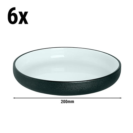 GGM Gastro (6 pcs) COSMIC | Plate - Porcelain - Ø200mm - Black