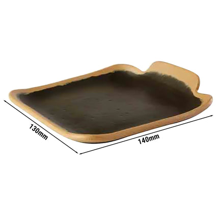 GGM Gastro (6 pcs) CROCKER | Canapé Plate - Melamine - 140x130mm - Terracotta/Black