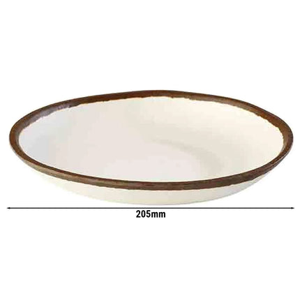 GGM Gastro (6 pcs) CROCKER | Deep Plate - Melamine - Ø205mm - White/Brown