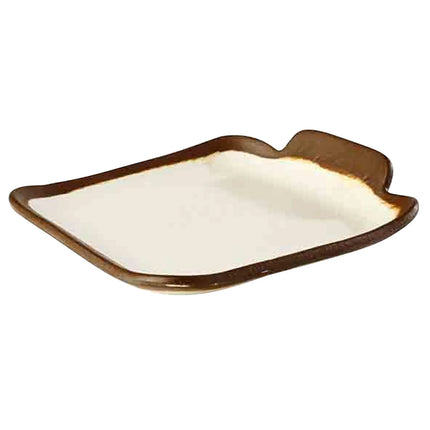 GGM Gastro (6 pcs) CROCKER | Plate - Melamine - 140x130mm - White/Brown
