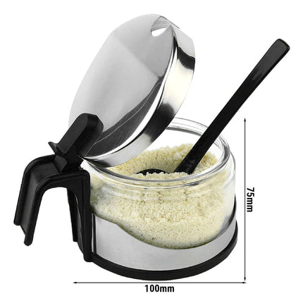 GGM Gastro (6 pcs) Cruet ECO - Parmesan - Stainless steel, Glass, ABS - incl. plastic spoon