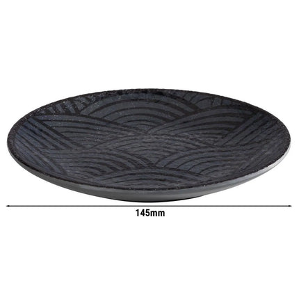 GGM Gastro (6 pcs) DARK WAVE | Canapé Plate - Melamine - Ø145mm - Black