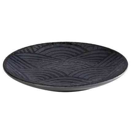 GGM Gastro (6 pcs) DARK WAVE | Canapé Plate - Melamine - Ø145mm - Black