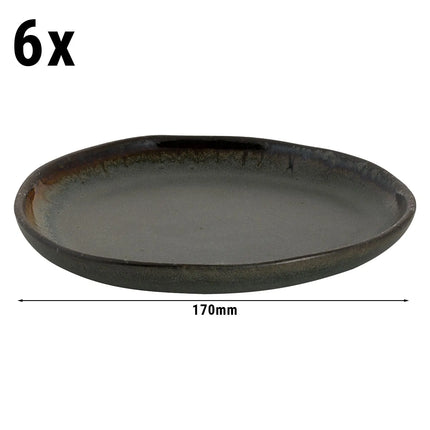 GGM Gastro (6 pcs) DAVIDE | Plate - flat - Stoneware - Ø170mm - Brown