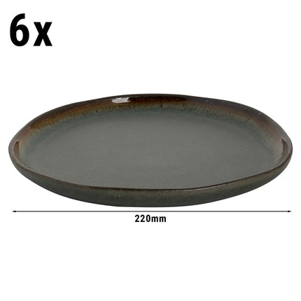 GGM Gastro (6 pcs) DAVIDE | Plate - flat - Stoneware - Ø220mm - Brown