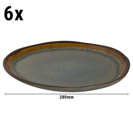 GGM Gastro (6 pcs) DAVIDE | Plate - flat - Stoneware - Ø280mm - Brown