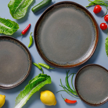 GGM Gastro (6 pcs) DAVIDE | Plate - flat - Stoneware - Ø280mm - Brown