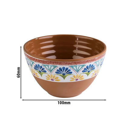 GGM Gastro (6 pcs) Dessert Bowl - ARABESQUE - Melamine - 200ml - round - Ø 100mm - Terracotta/Blue