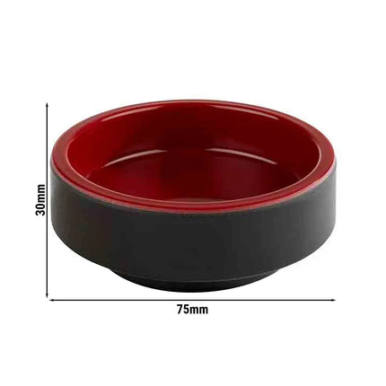 GGM Gastro (6 pcs) Dessert Bowl - ASIA PLUS - Melamine - 0.04L - round - Ø 75mm - Black/Red