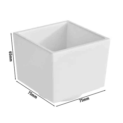 GGM Gastro (6 pcs) Dessert Bowl - ASIA PLUS - Melamine - 0.16L - square - 75x75mm - Depth: 65mm - White