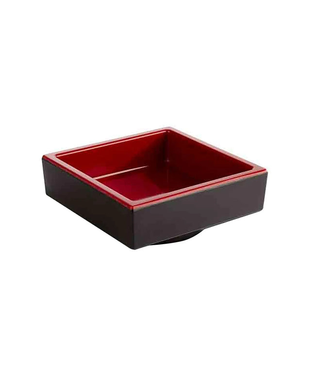 GGM Gastro (6 pcs) Dessert Bowl - ASIA PLUS - Melamine - 50ml - square - 75x75mm - Depth: 30mm - Black & Red