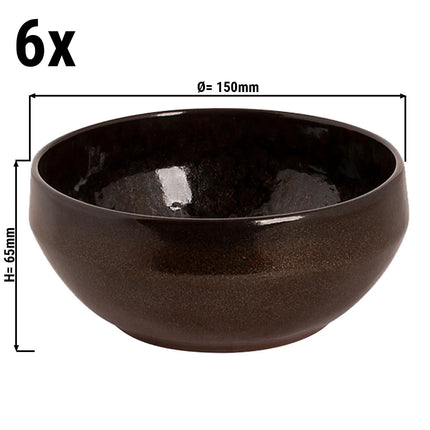 GGM Gastro (6 pcs) Dessert Bowl - BAMA COPPER - Stoneware - round - Ø 150mm - Copper