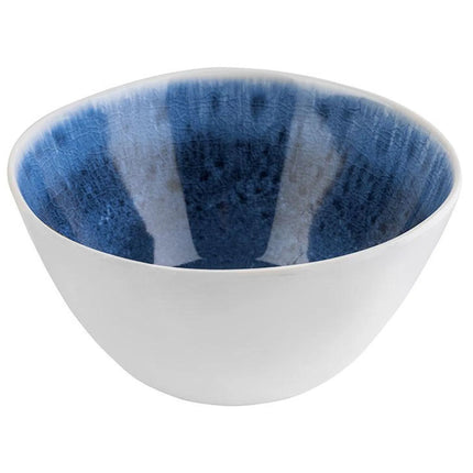 GGM Gastro (6 pcs) Dessert Bowl - BLUE OCEAN - Melamine - 0.6L - 150x150mm - Depth: 75mm - White/Blue - square