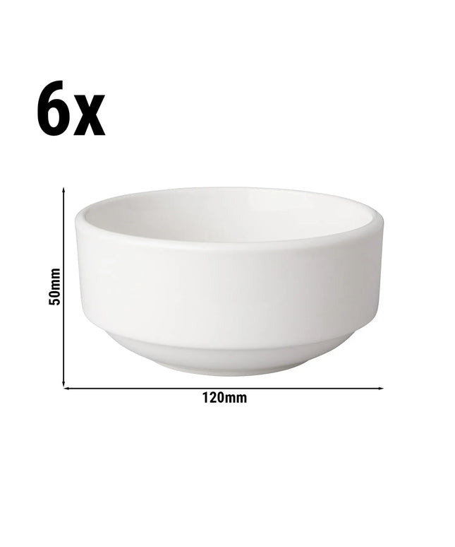 GGM Gastro (6 pcs) Dessert Bowl - Budgetline - Porcelain - 260ml - square - 120x120mm - White