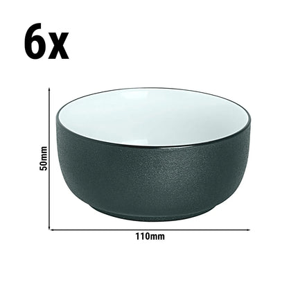 GGM Gastro (6 pcs) Dessert Bowl - Cosmic - Porcelain - 320ml - round - Ø 110mm - Black