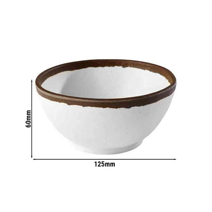GGM Gastro (6 pcs) Dessert Bowl - CROCKER - Melamine - 0.37L - round - Ø 125mm - Depth: 60mm - White/Brown