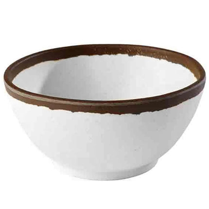 GGM Gastro (6 pcs) Dessert Bowl - CROCKER - Melamine - 0.37L - round - Ø 125mm - Depth: 60mm - White/Brown