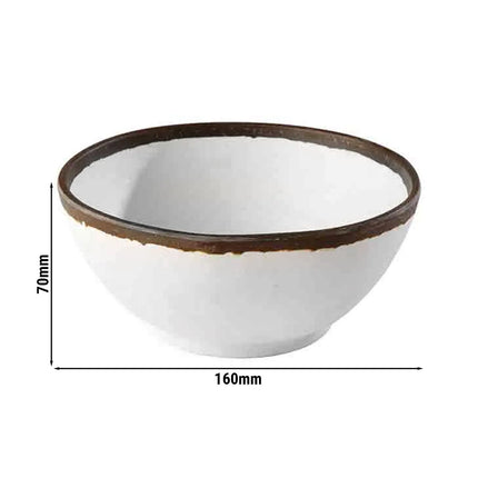GGM Gastro (6 pcs) Dessert Bowl - CROCKER - Melamine - 0.7L - round - Ø 160mm - White/Brown
