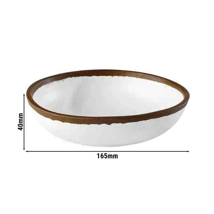GGM Gastro (6 pcs) Dessert Bowl - CROCKER - Melamine - 500ml - round - Ø 165mm - 165x165mm - Depth: 40mm - White/Brown