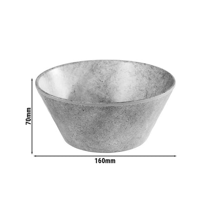 GGM Gastro (6 pcs) Dessert Bowl - ELEMENT - Melamine - 0.5L - round - Ø 160mm - Grey