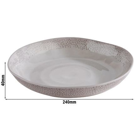 GGM Gastro (6 pcs) Dessert Bowl - FOOTMARK - Melamine - 0.8L - 240x240mm - Depth: 40mm - Grey