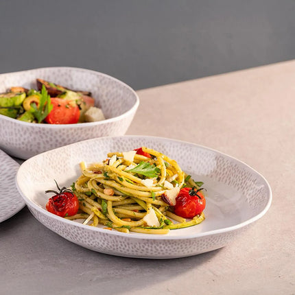 GGM Gastro (6 pcs) Dessert Bowl - FOOTMARK - Melamine - 0.8L - 240x240mm - Depth: 40mm - Grey