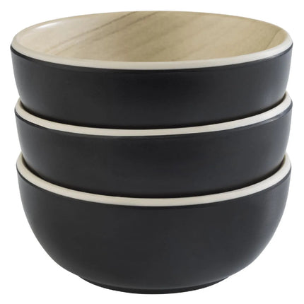 GGM Gastro (6 pcs) Dessert Bowl - FRIDA - Melamine - 0.10L - round - Ø 85mm - Black & Beige