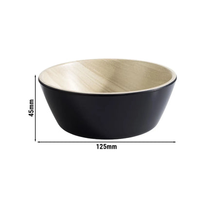 GGM Gastro (6 pcs) Dessert Bowl - FRIDA - Melamine - 250ml - square - 125x125mm - Depth: 45mm - Black & Beige