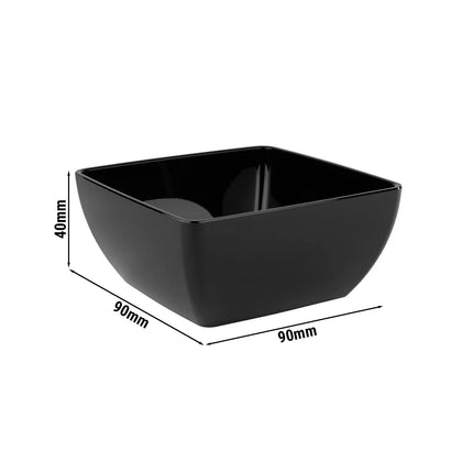 GGM Gastro (6 pcs) Dessert Bowl - FRIENDLY - PET - 140ml - square - 90x90mm - Depth: 40mm - Black