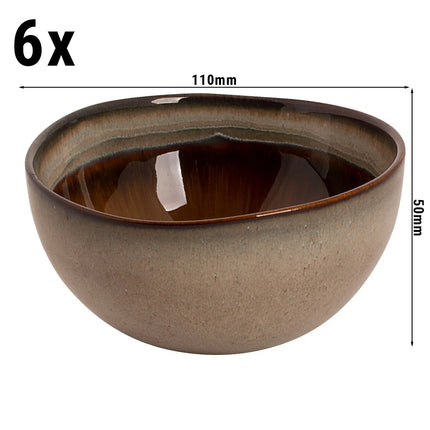 GGM Gastro (6 pcs) Dessert Bowl - Hazelton - Stoneware - Ø 110mm - Brown