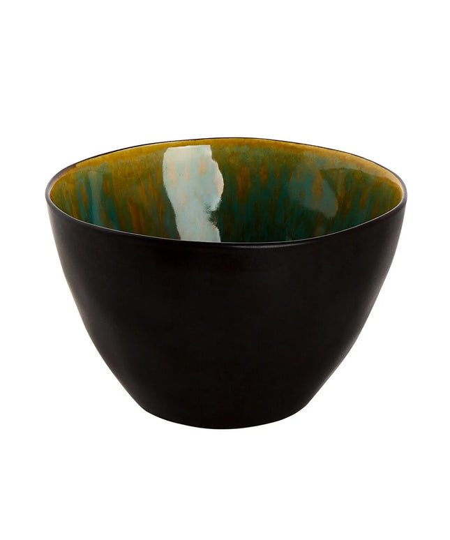 GGM Gastro (6 pcs) Dessert Bowl - Lotus - Stoneware - round - Ø 150mm - Black/Turquoise