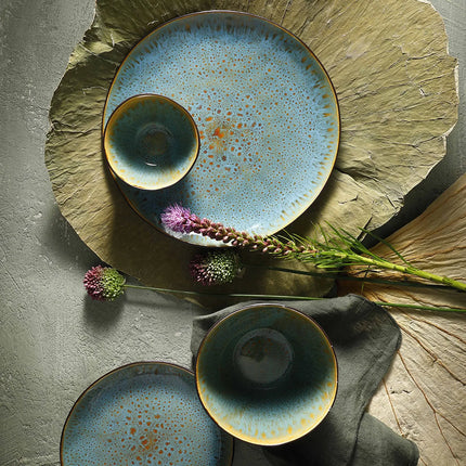 GGM Gastro (6 pcs) Dessert Bowl - Lotus - Stoneware - round - Ø 150mm - Black/Turquoise