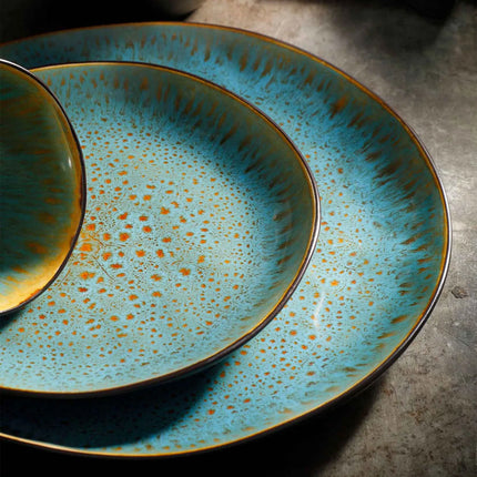 GGM Gastro (6 pcs) Dessert Bowl - Lotus - Stoneware - round - Ø 150mm - Black/Turquoise