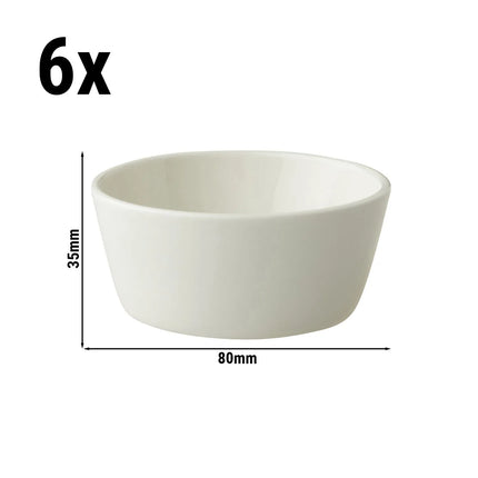 GGM Gastro (6 pcs) Dessert Bowl - Lux - Porcelain - 100ml - round - Ø 80mm - Ivory