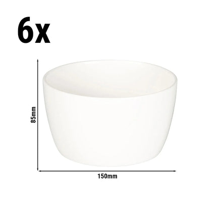 GGM Gastro (6 pcs) Dessert Bowl - Lux - Porcelain - 150ml - round - Ø 150mm - Ivory