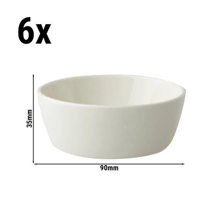 GGM Gastro (6 pcs) Dessert Bowl - Lux - Porcelain - round - Ø 90mm - Ivory