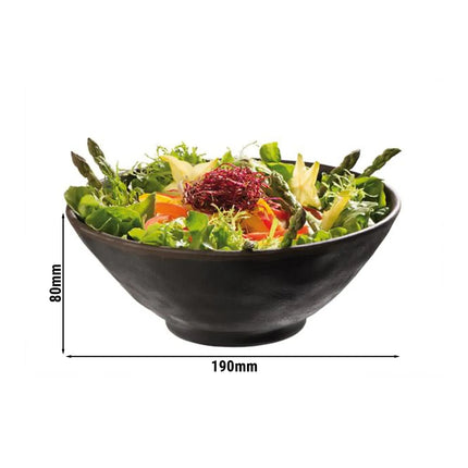 GGM Gastro (6 pcs) Dessert Bowl - MARONE - Melamine - 0.8L - round - Ø 190mm - Black/Brown