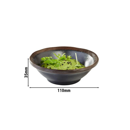 GGM Gastro (6 pcs) Dessert Bowl - MARONE - Melamine - 130ml - round - Ø 110mm - Black/Brown