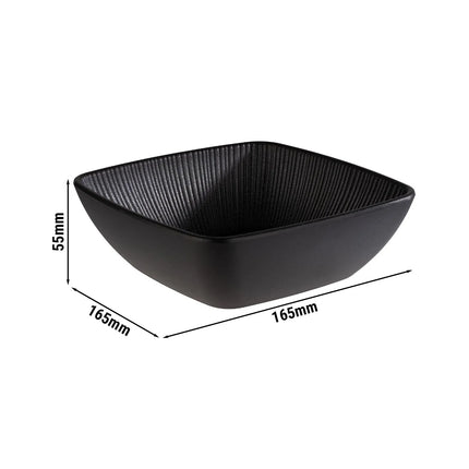 GGM Gastro (6 pcs) Dessert Bowl - NERO - Melamine - 600ml - square - 165x165mm - Depth: 55mm - Black