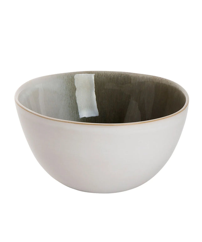 GGM Gastro (6 pcs) Dessert Bowl - Nordic - Stoneware - 900ml - round - Ø 150mm - Green/White