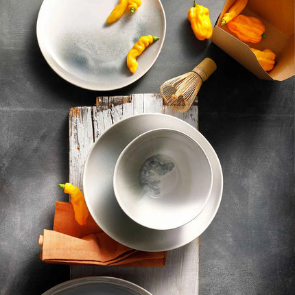 GGM Gastro (6 pcs) Dessert Bowl - Nordic - Stoneware - 900ml - round - Ø 150mm - Green/White